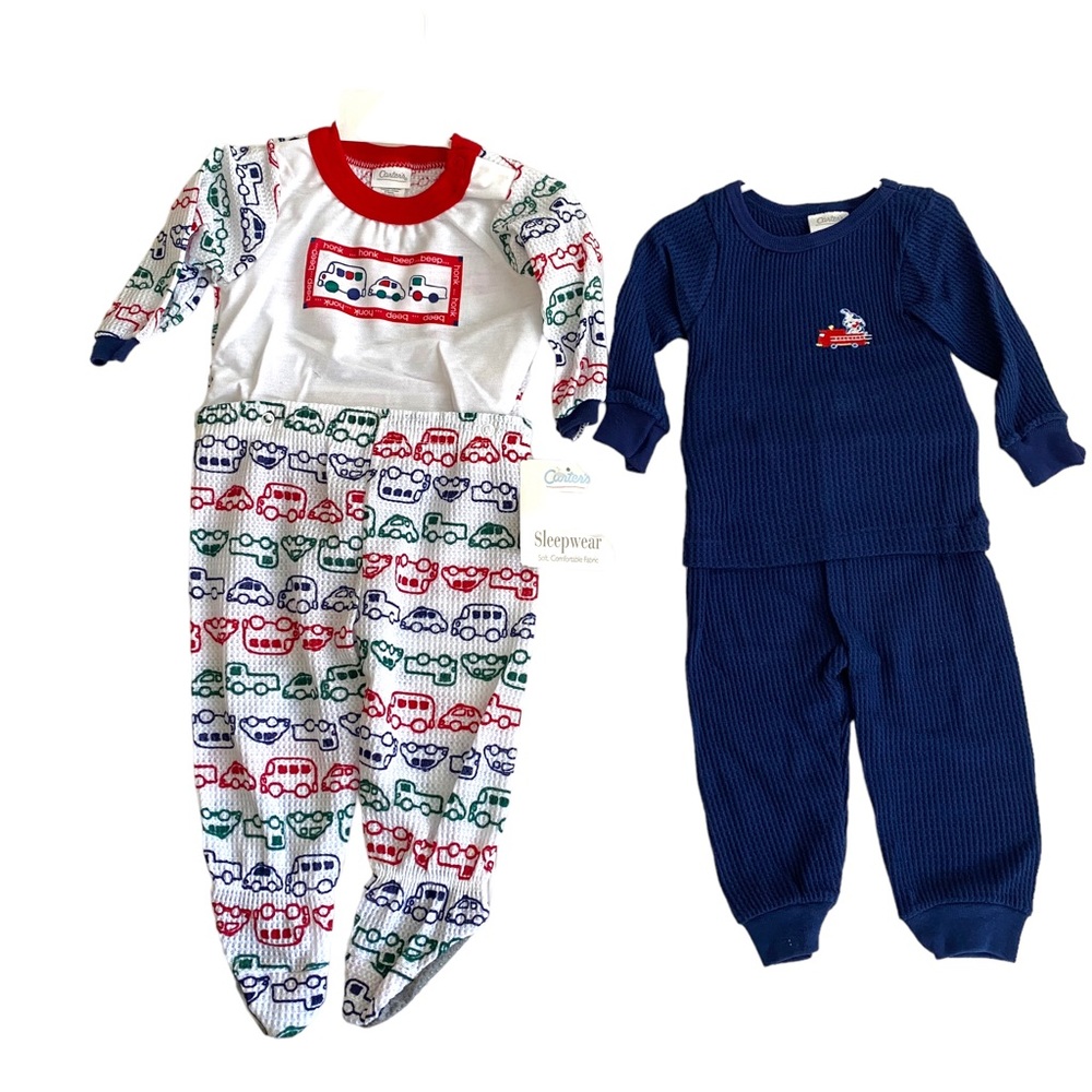 Vintage Carter’s Thermal Underwear Pajama Play Sets Size 6-12 9-12 Mth 19-23 lbs